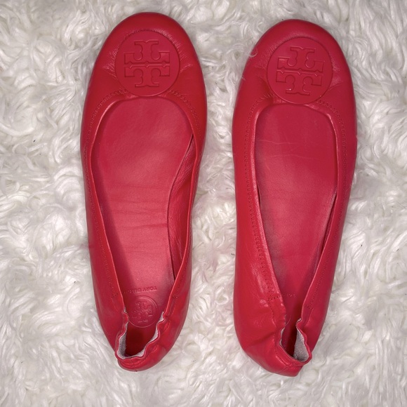 Tory Burch Ballet Blush Red Flats 11 - Picture 3 of 6